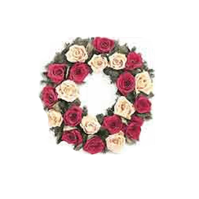 send Cream & Red wreath to mysore