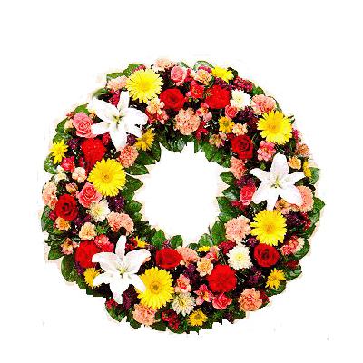 send Multicolour Wreath to mysore
