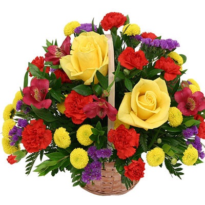 beautiful rose & canations basket